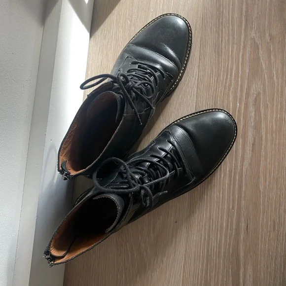 Madewell Citywalk Lugsole Lace-up Boots, Black Leather - Picture 6 of 12